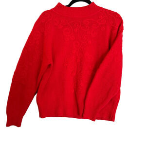 Begonia Vibrant Red Women's Cowl Sweater Small